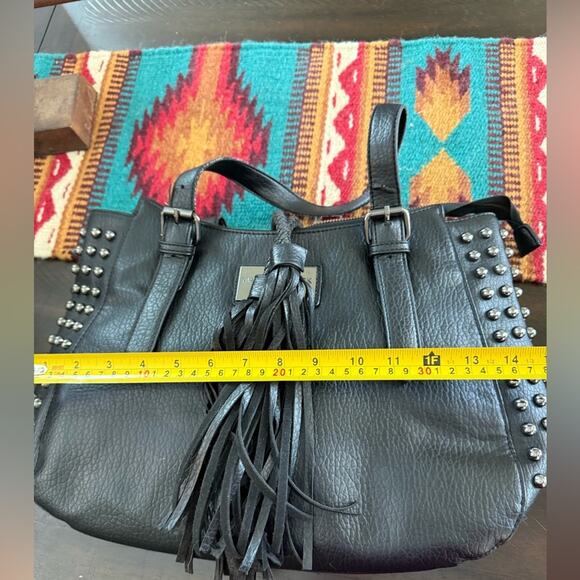 Andrew Marc New York black silver studded satchel - Picture 15 of 16